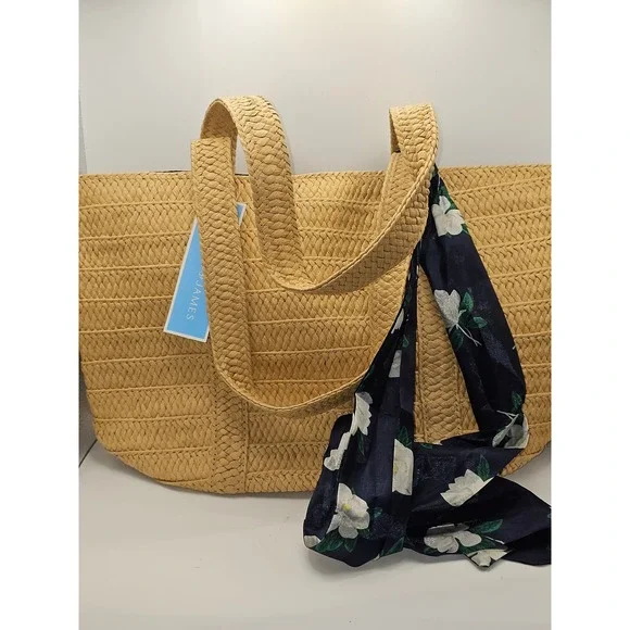 Draper James Everyday Straw Shoulder Bag - Natural, New With Tags - Picture 3 of 11